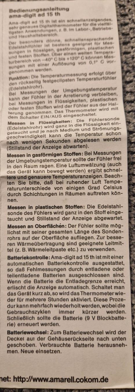 Altro per la casa: "Precision" Electronic Thermometer ama-digit ad 15th – Nuovo (secondo la descrizione) da WALTENSCHWIL venduto da starlette 4