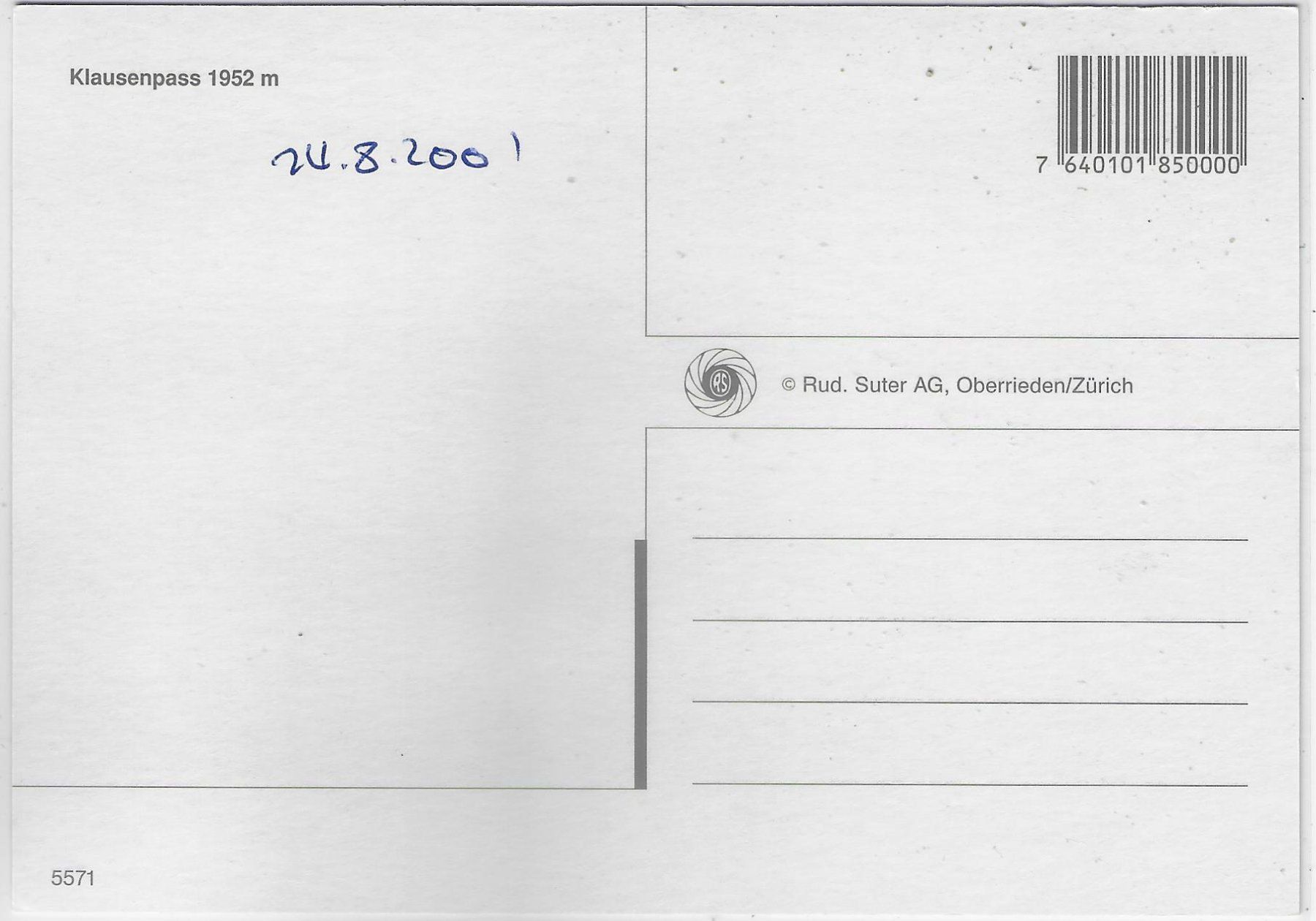 Cartoline postali: Klausenpass - Postauto – Usato da Ettingen venduto da Kartenplanet 1