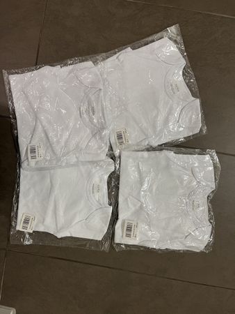 Bodys NEU weiss uni Baumwolle 4 Stk. 6-9 Monate 68/74