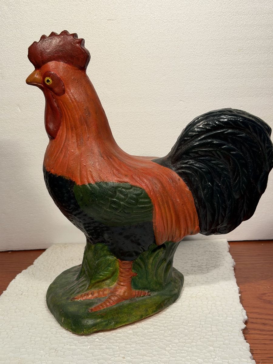 Statuette: Vintage Ceramic Rooster Statue, Rustic Farmhouse Decor – Usato da Lausanne venduto da vas_mbk2