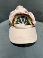 Mütze Mädchen rosa mit Glitzer Regenbogen Größe 6-8