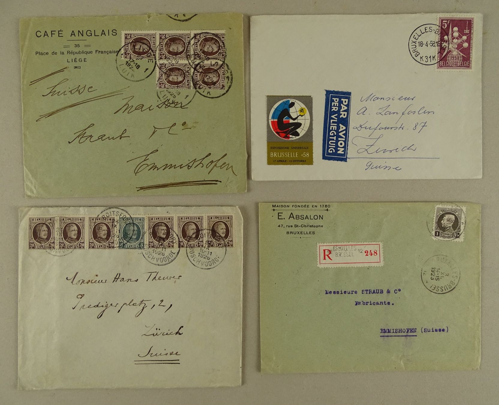 Alle Briefmarken: BELGIEN, 18 ÄLTERE BEDARFSBRIEFE – Gebraucht aus Grüningen von Kartensammler 2