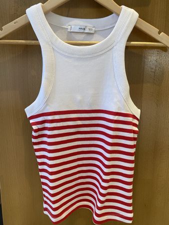 Top rayé blanc et rouge Mango, taille S