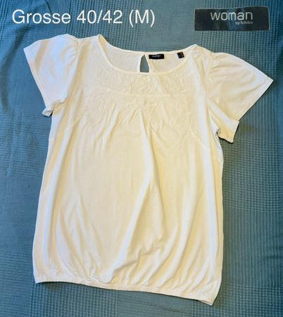 Woman by Tchibo, Size 40/42, White T-Shirt
