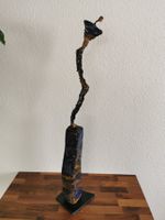 Skulptur in blau & gold / Unikat modern Design Kunst