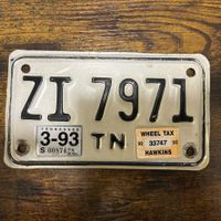 🇺🇸 U.S. Motorradnummer, Tennessee ZI 7971 - (18x10cm)