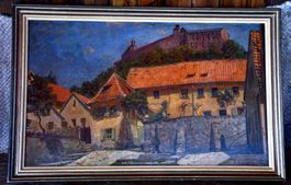 Bild Öl auf Holz Statt und Burg 2 Bilder