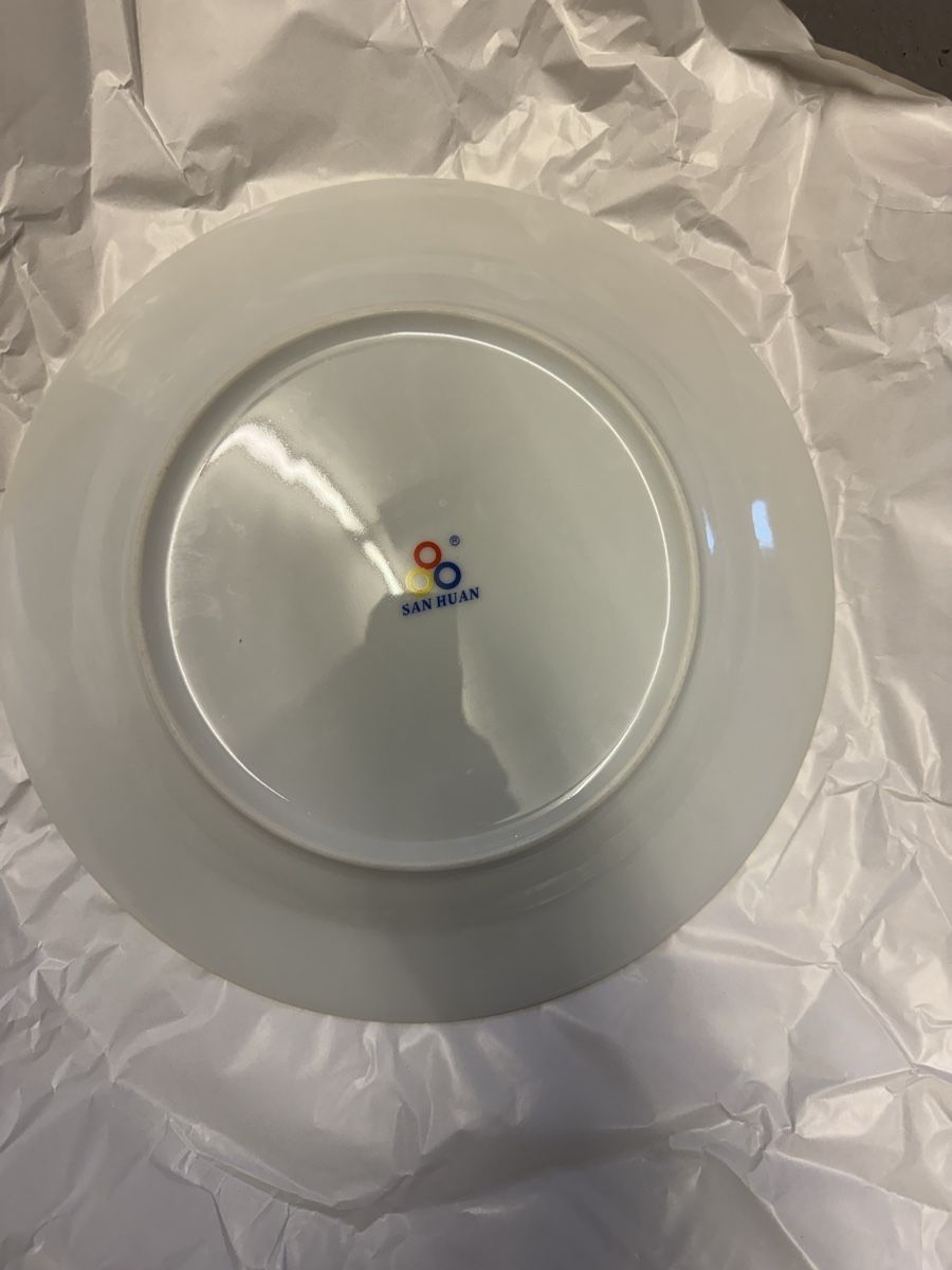 Set di piatti: Plate with colorful stripes excellent condition – Usato da Thalwil venduto da Maricortin 1
