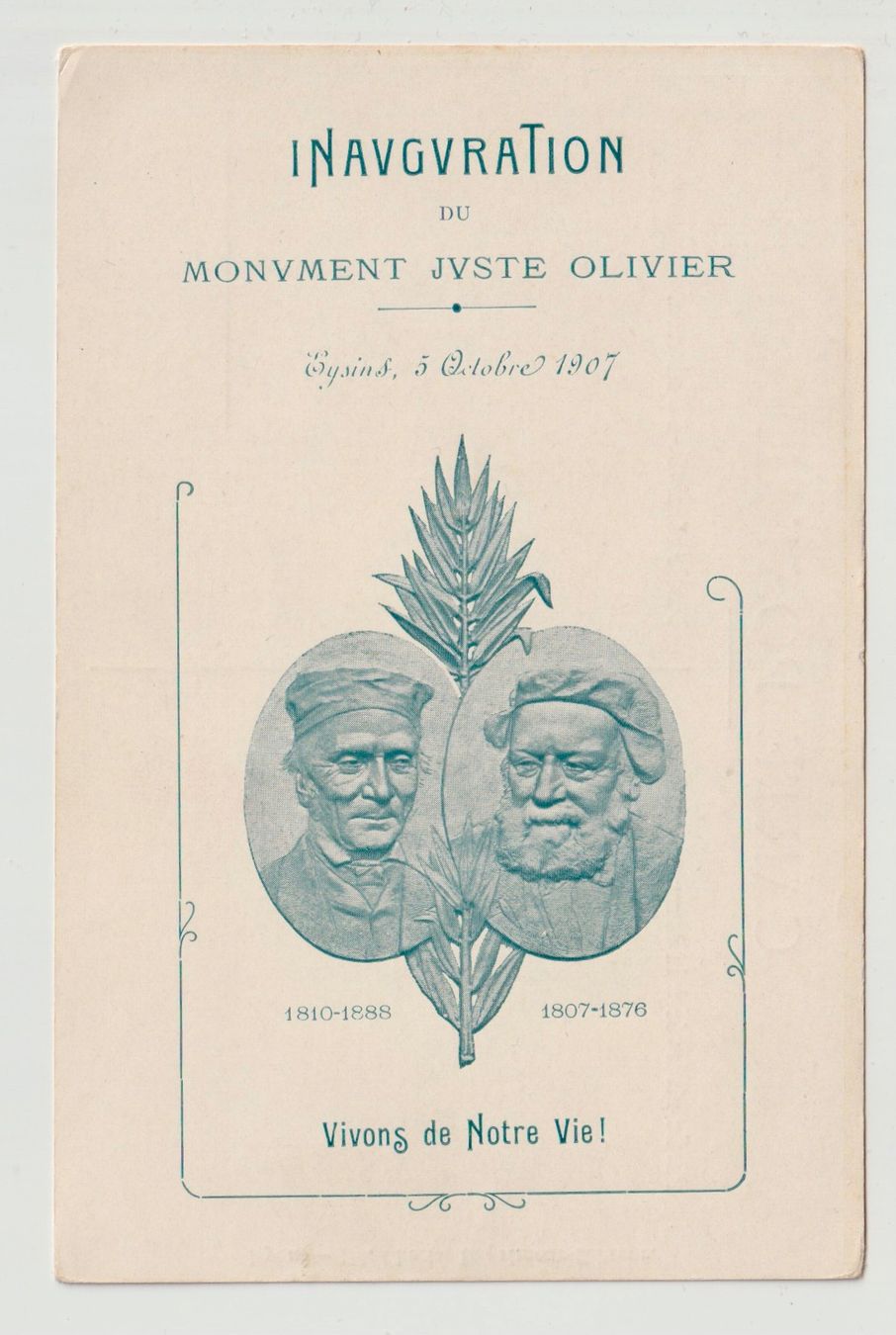 Cartoline postali: Inauguration du Monument Juste Olivier Eysin – Usato da Lausanne venduto da PL22neufx