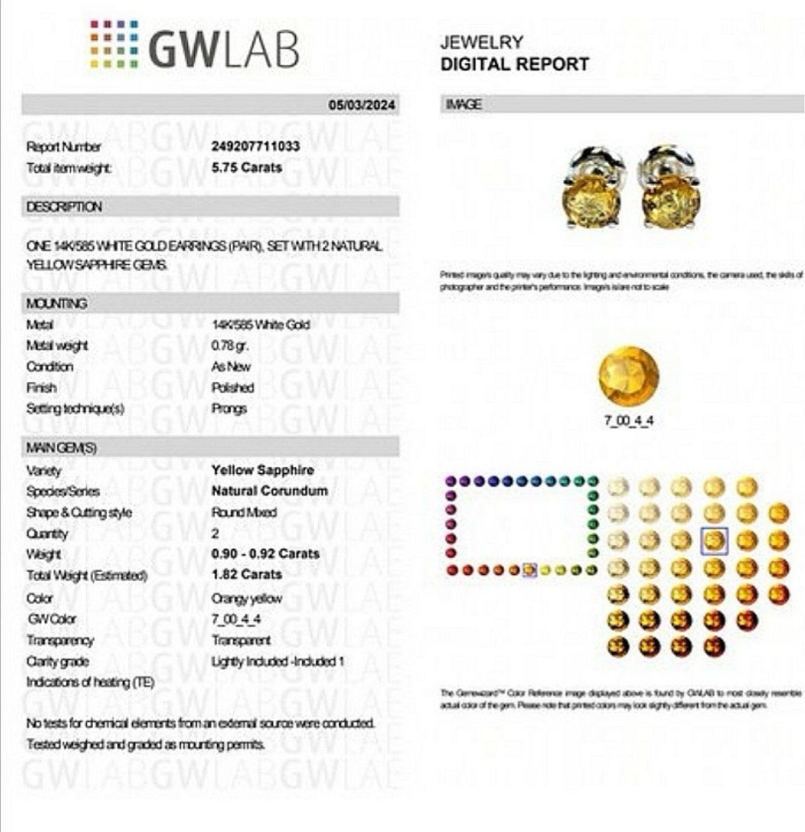 Orecchini pendenti & Orecchini a lobo: 1.82ct Saphir Orringe 14K Weissgold – Nuovo e nell'imballaggio originale da Untersiggenthal venduto da TimeandShine 3