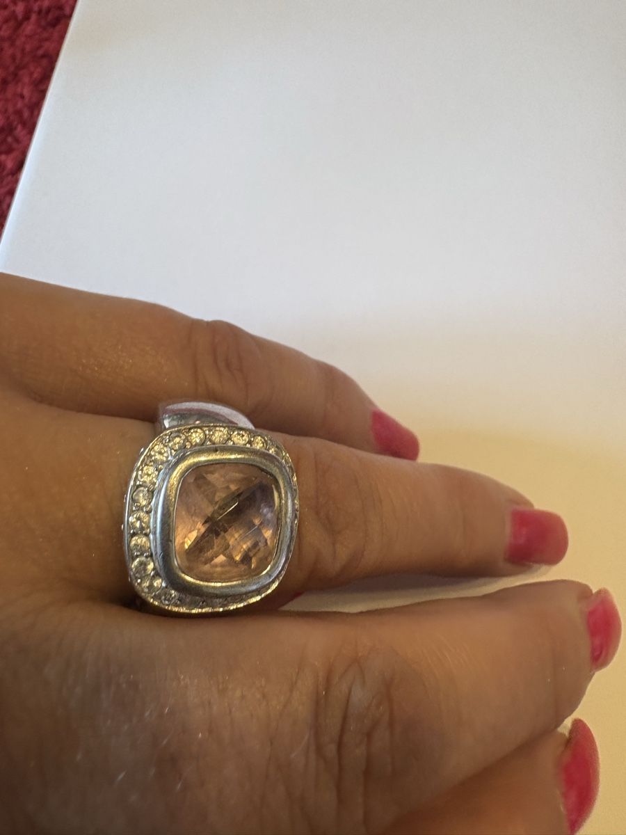 Anelli: 925 12,6 g Silber Ring mit rosa Stein  – Usato da Murten venduto da Tzaugg