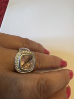 925 12,6 g Silber Ring mit rosa Stein 