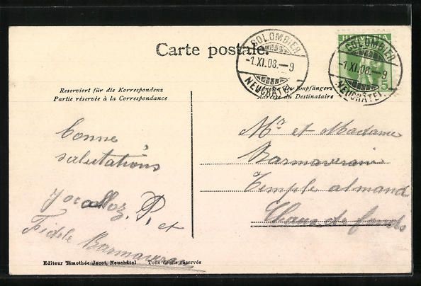 Cartoline postali: Colombier, Ortspartien, Strassenpartien – Usato da Berlin venduto da bartko-reher 1