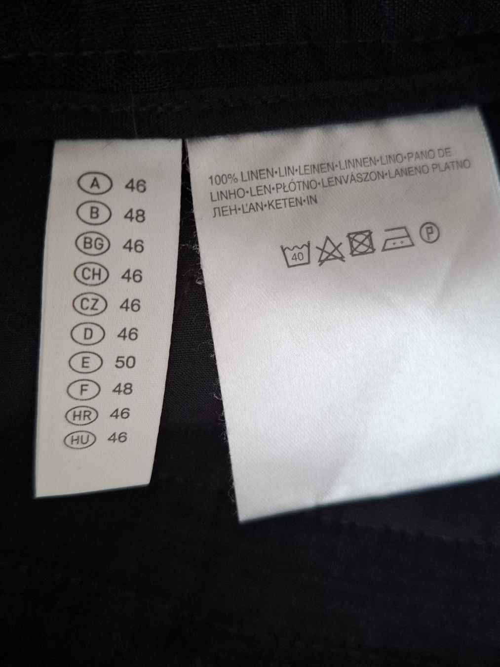 C&A Pantaloni: Leinenhose Sommerhose 46 Schwarz – Usato da St.Gallen venduto da LaMiSa 3