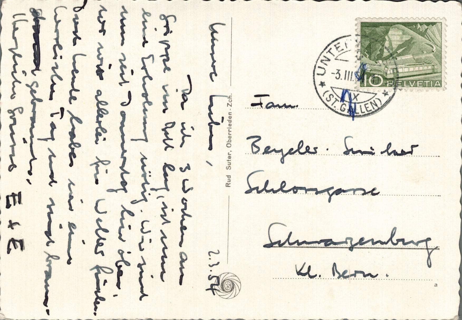 Cartoline postali: Alte Ansichtskarte Unterwasser Säntis mit Silberplatte – Usato da Oberkirch LU venduto da sa_kr 1