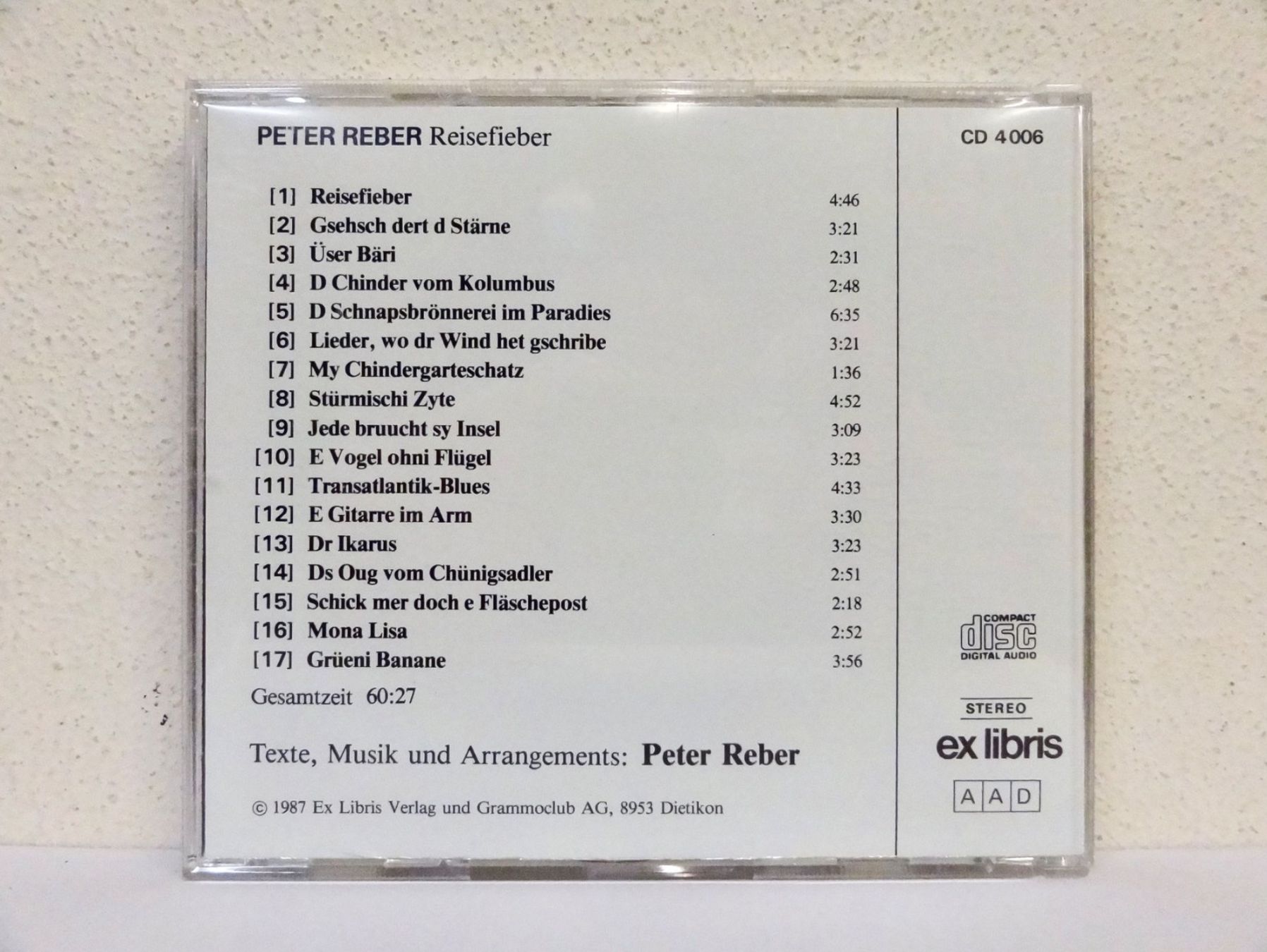 CDs: CD PETER REBER / REISEFIEBER – Neuf (Voir description) à Kerzers par djstarsky73 1