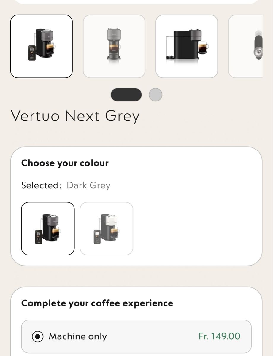 Nespresso Macchine per caffè & Macchine per espresso: Nespresso Vertuo Next Grey Coffee Machine – Usato da Basel venduto da LT_Vintage_Finds 1
