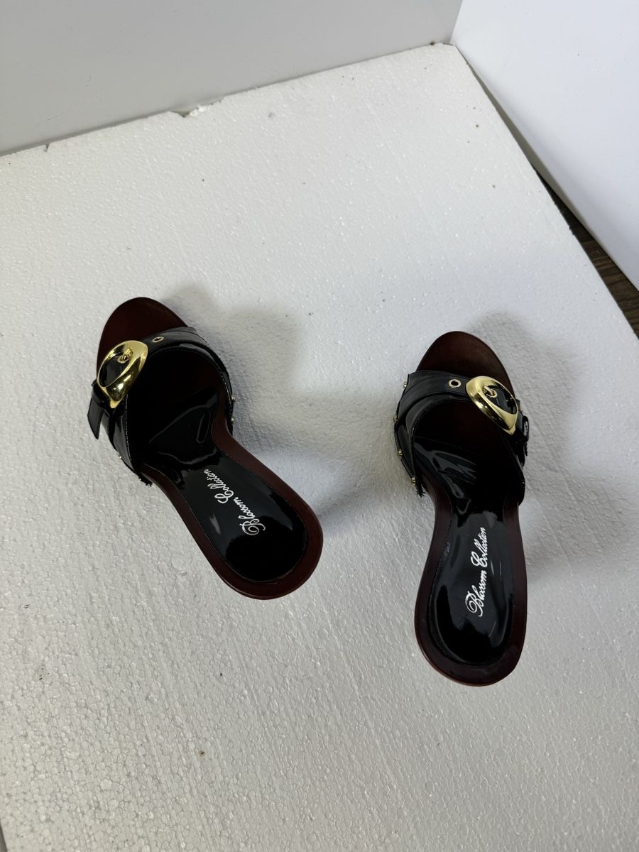 Damenschuhe: Pantolette Mule Italien Stil Holz look – Neu und originalverpackt aus AARBURG von cheapstuff 3