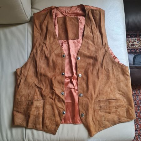 Leder Weste in braun , Grösse M