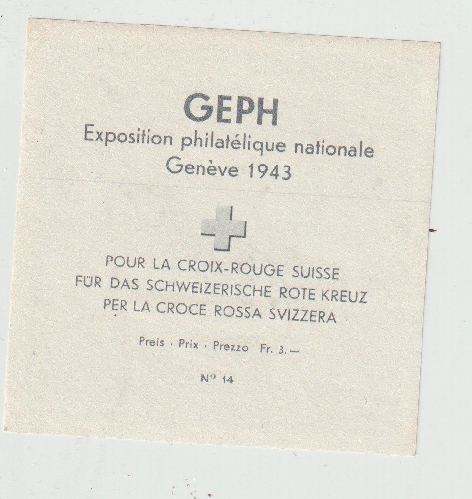 Tutti i francobolli: Block GEPH 1943 Olitéré CHUR – Usato da Biel/Bienne venduto da Destockweb 1