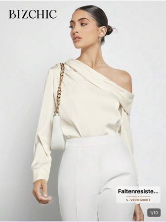 Bluse creme Grösse S mit Kragen und Manschetten Neu
