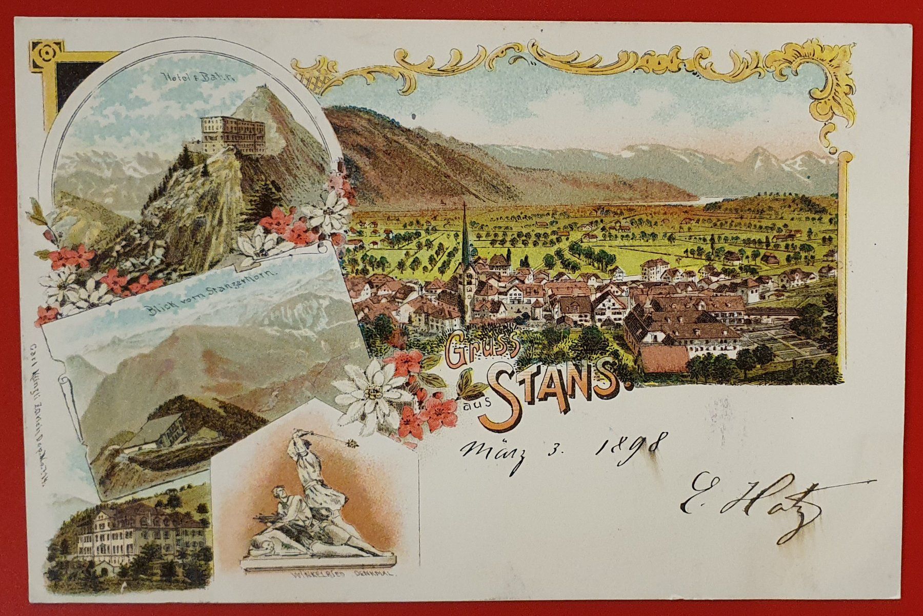 Cartoline postali: Gruss aus Stans 1898 – Usato da Kreuzlingen venduto da Rschweiz1