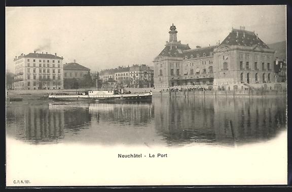 Cartoline postali: AK Neuchâtel, Le Port – Usato da Berlin venduto da bartko-reher