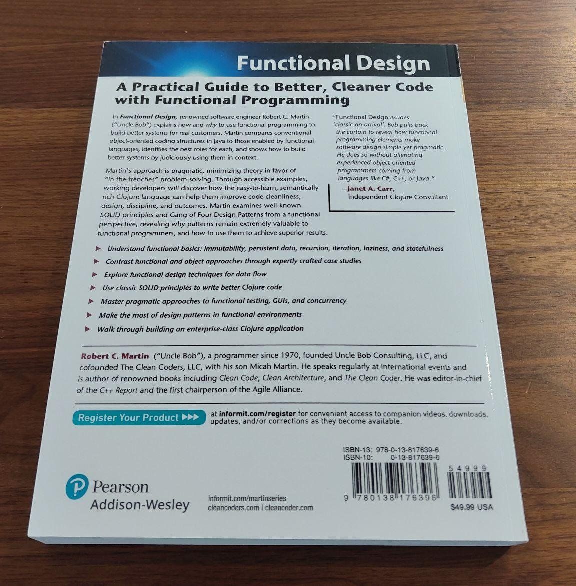 Libri: Robert C. Martin: Functional Design – Nuovo (secondo la descrizione) da Sursee venduto da patrick.bucher 1