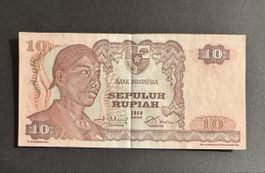 Banknote Indonesien 10 Rupiah 1968 guter Zustand