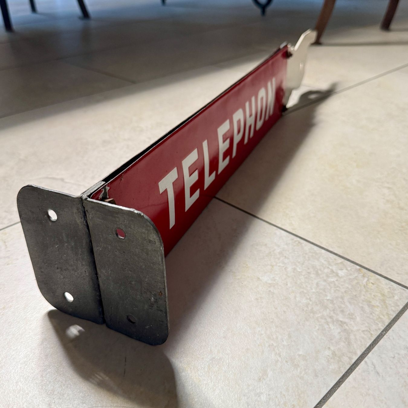 Schilder: Altes Doppelseitiges Emailschild Telephon PTT – Gebraucht aus Ueberstorf von Brocandi 5