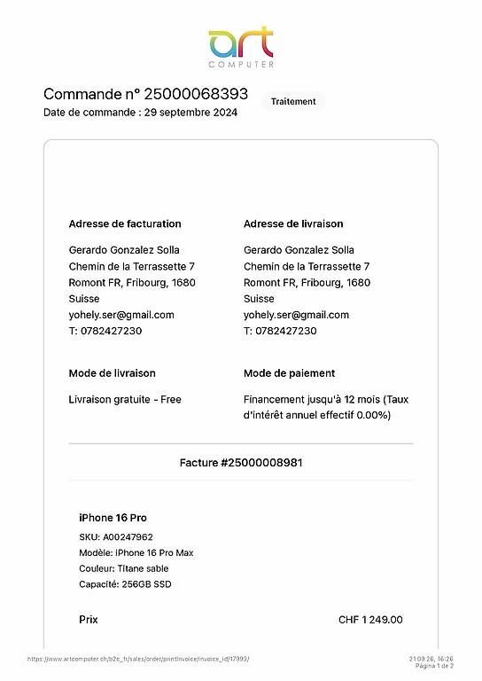 Handys / Smartphones: Iphone 16 Pro Max 256GB – Neu und originalverpackt aus Romont FR von Yohelys 4