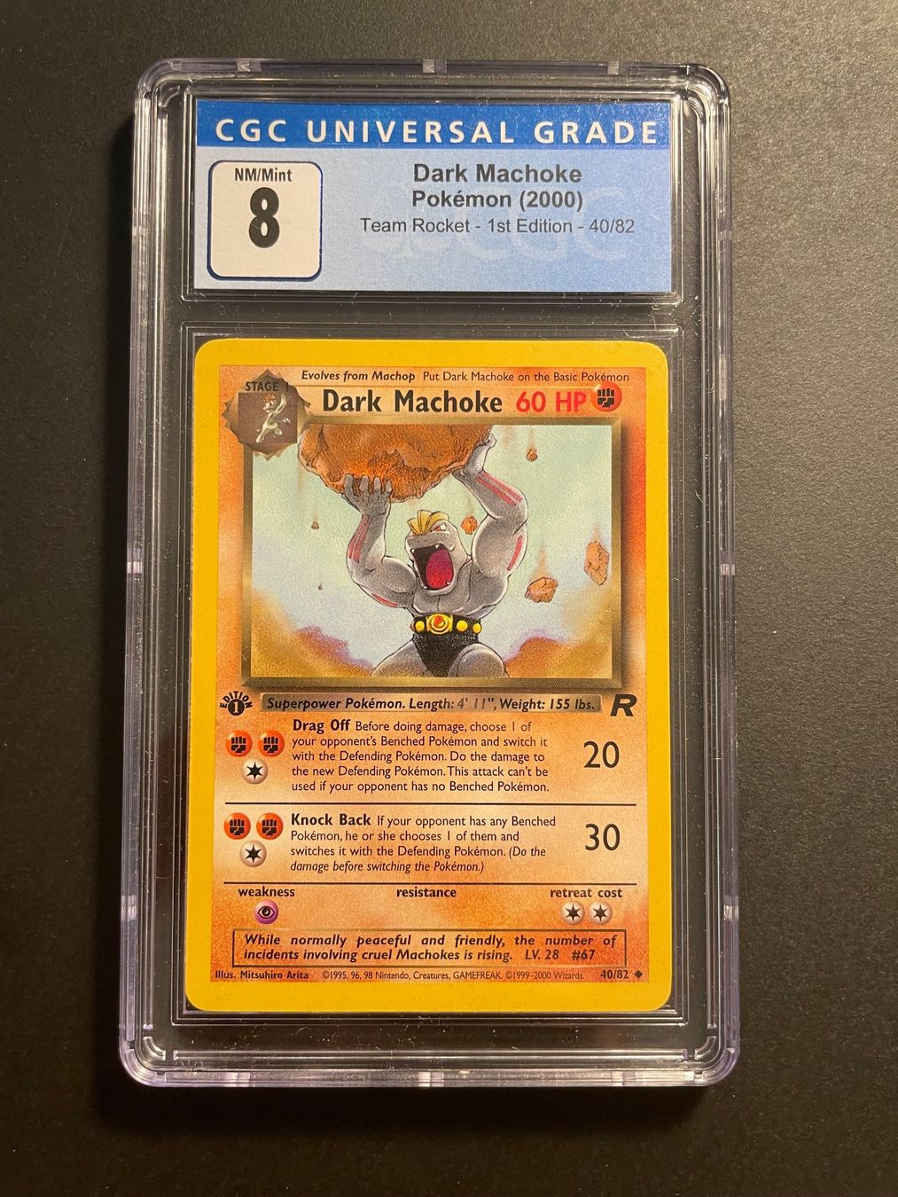 Pokémon Carte collezionabili: Dark Machoke Team Rocket 1st Edition 40/82 CGC 9 MINT – Usato da Zürich venduto da pokemon_cards