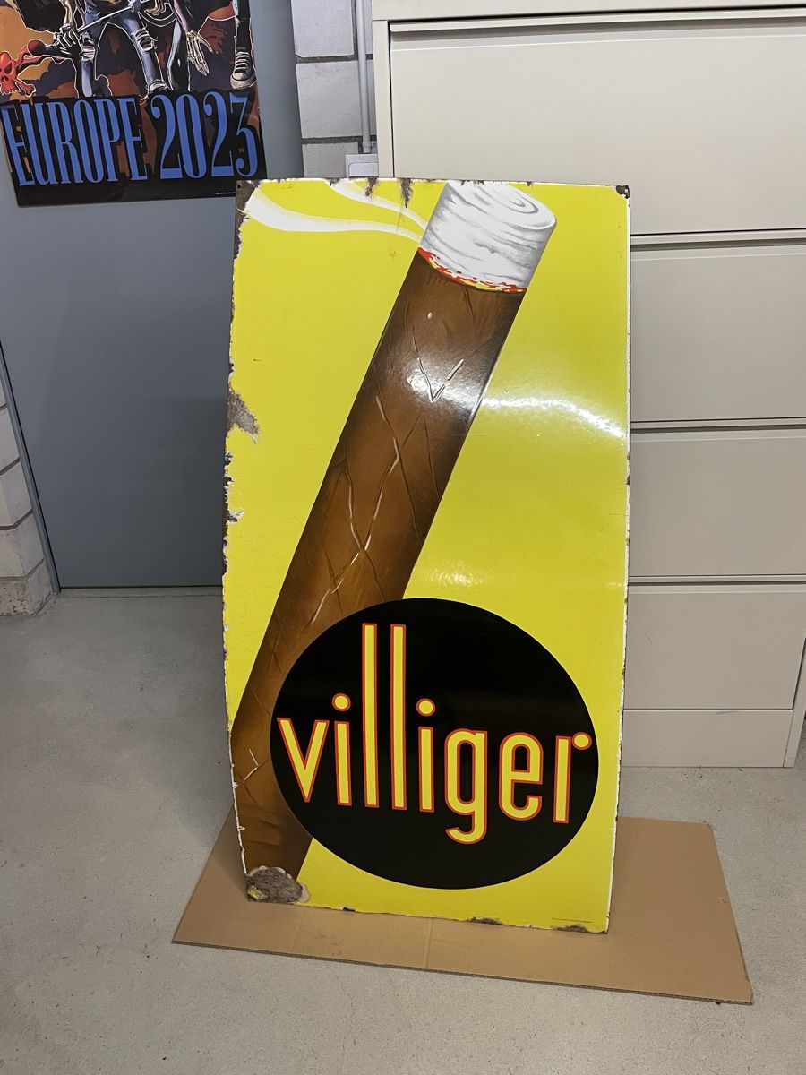 Schilder: Emailschild Villiger XXL – Gebraucht aus Mühlrüti von Chalberchue
