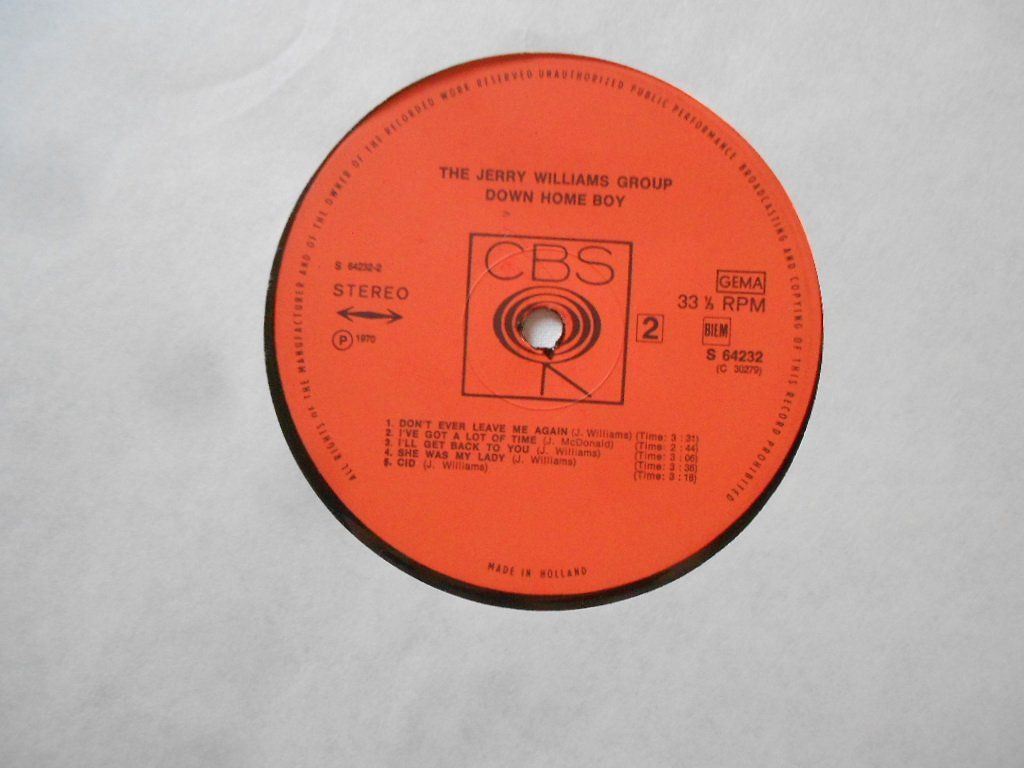 Schallplatten: THE JERY WILLIAMS GROUP  -  DOWN HOME BOY – Gebraucht aus Bex von Giorgiob 3