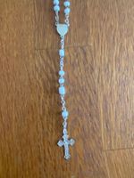 Wunderschöner Rosenkranz weiss mit Kreuz