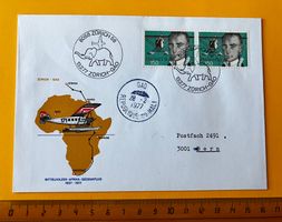 Sonderbrief 1977 Gedenkflug Mittelholzer Afrika Zürich Mali