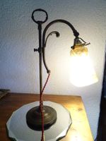 Lampe de bureau ancienne Art Nouveau - bronze et verre