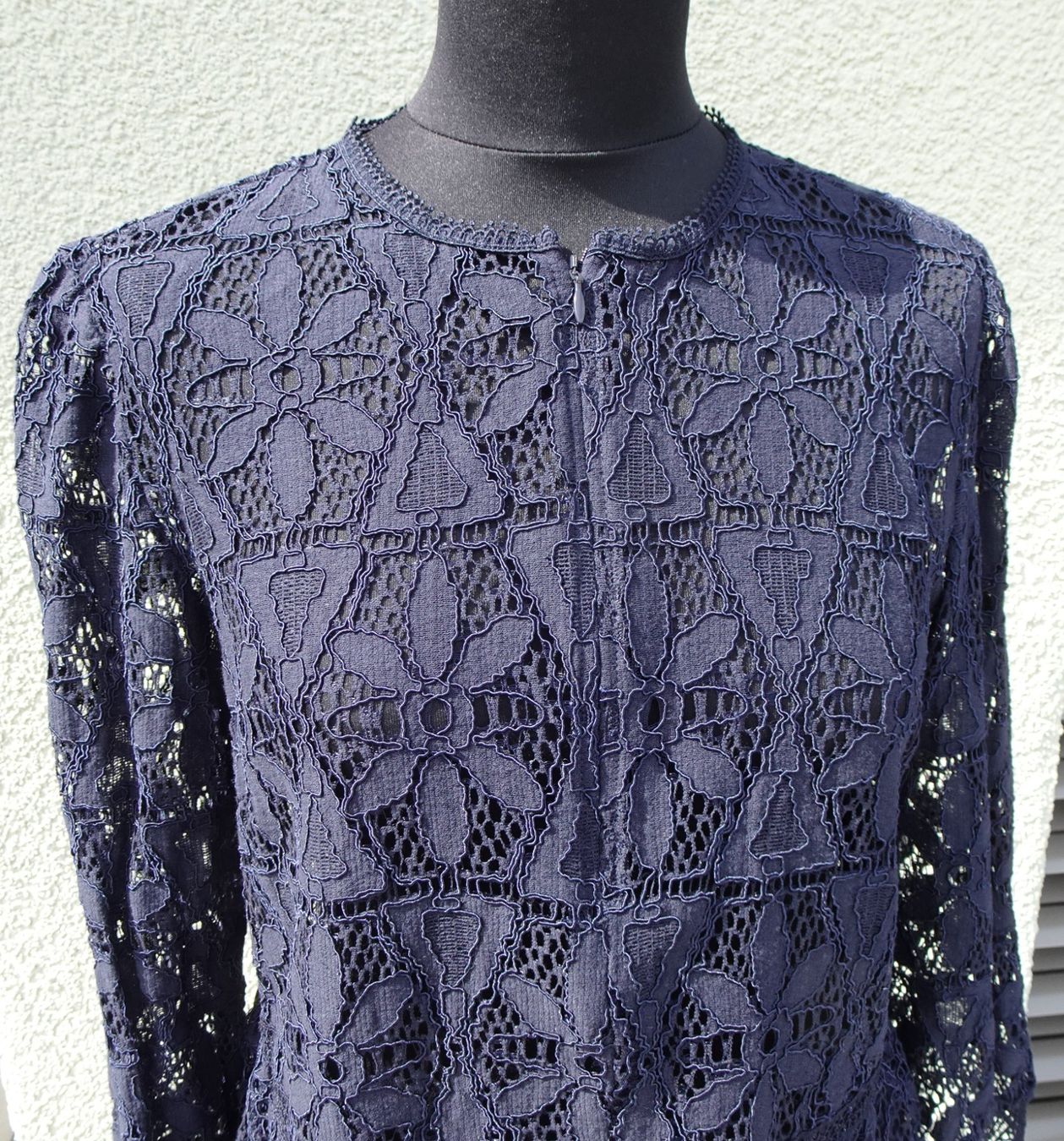 Comma Camicette: Comma Jacke Bluse spitze blau Gr 40 langarm – Usato da Winterthur venduto da blumeblau77 1