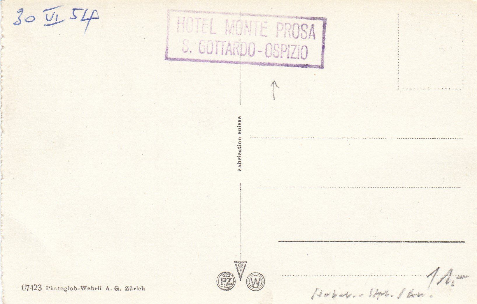 Cartes postales: Hotelpoststempel auf Ansichtskarte "Ospizio San Gottardo" – D'occasion à Rheinfelden par ricci62 1