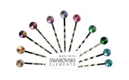 2 Haarspangen mit Swarovski Elements, 19 Farben