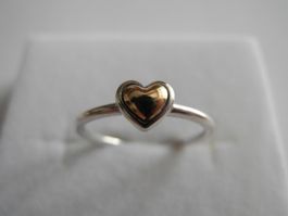 Ring 925 Silber mit echt Goldeinlage 585 / Gr.54