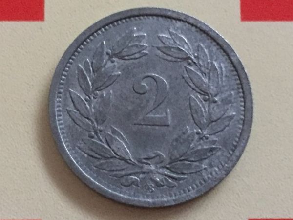 Alle Münzen: 2 Rappen 1944 Zn, ss-vz – Gebraucht aus Elsau von herbybay 1