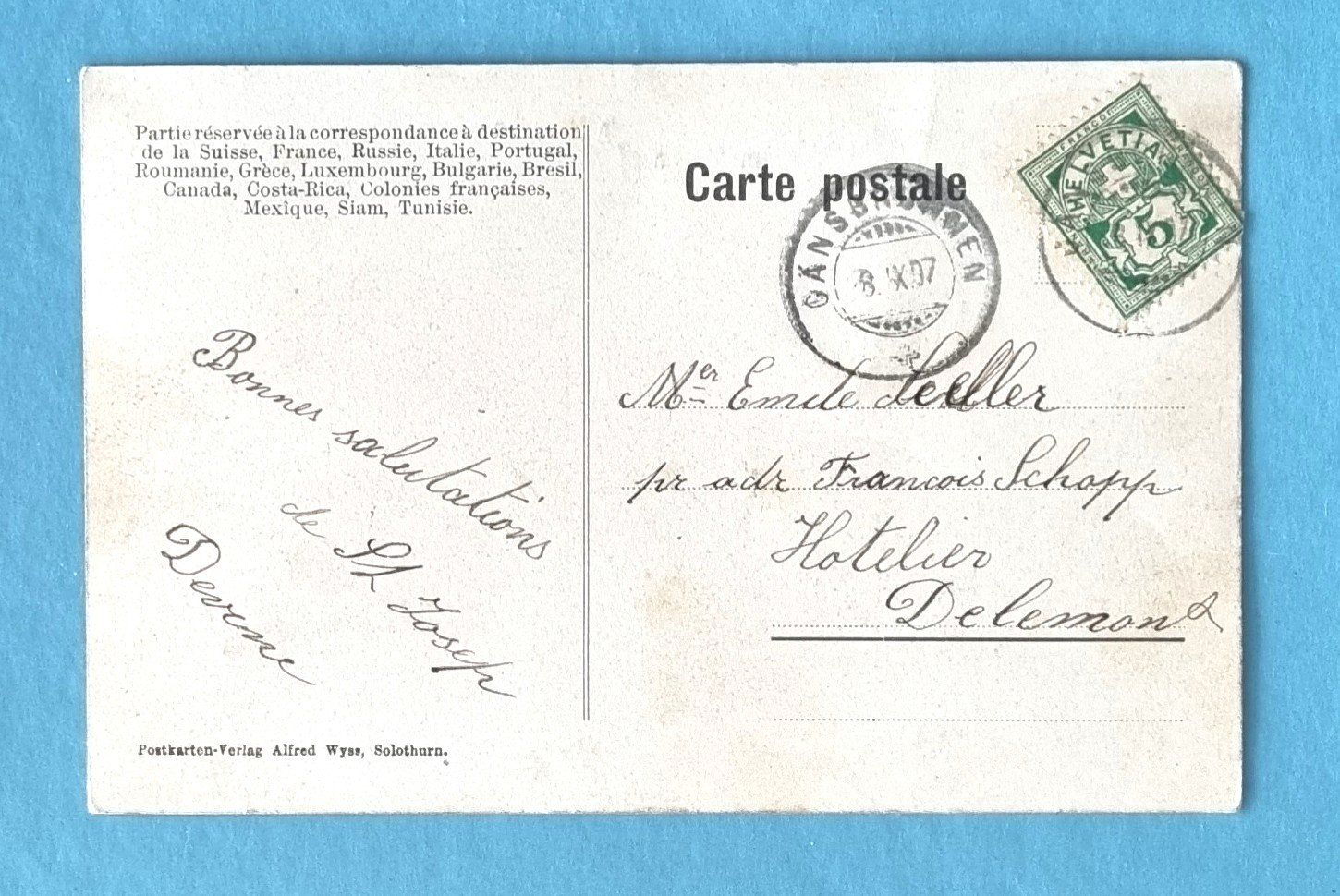 Cartoline postali: Oberdorf - Weissensteinbahn - Bauterrain - 1907 – Usato da Rothrist venduto da RROENK 1
