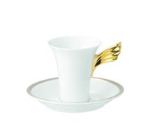 Versace Rosenthal Tasse mit Goldflügel Henkel, neuwertig
