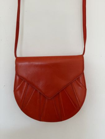Bally Ledertasche orange Damen Umhängetasche Abendtasche 🔝
