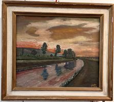 Gemälde Landschaft Fluss Signiert Goutschi 1949 guter Zustan