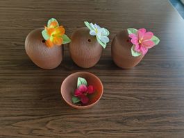 3x Kokosnuss Trinkbecher / Cocktails 
