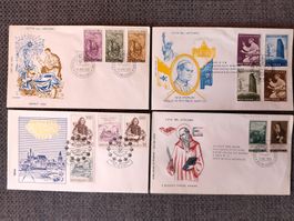 4 Ersttagsbriefe 1965, 1966 und 1973 Vatikan