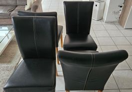 stühle echtleder  4 Stück massivholz