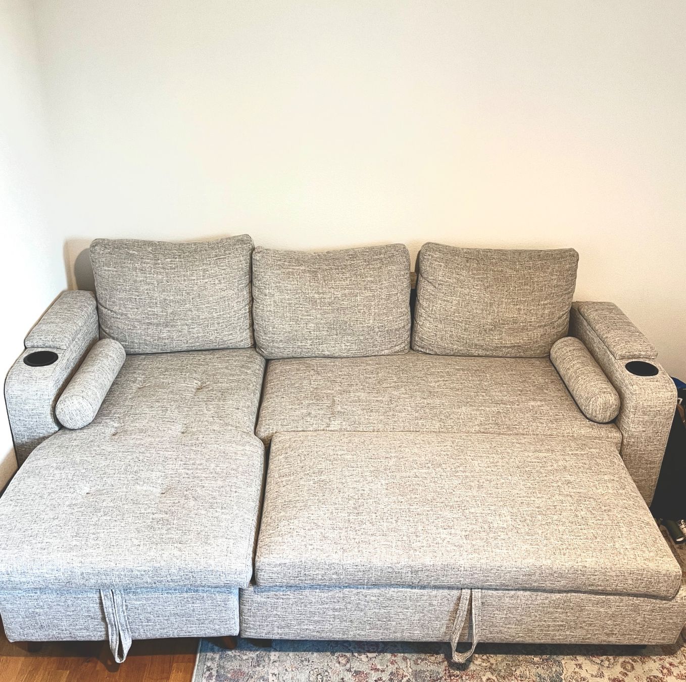 Divani: Ecksofa mit Schlaffunktion und Bettkasten hellgrau – Usato da Wettingen venduto da reb_9jlq 2